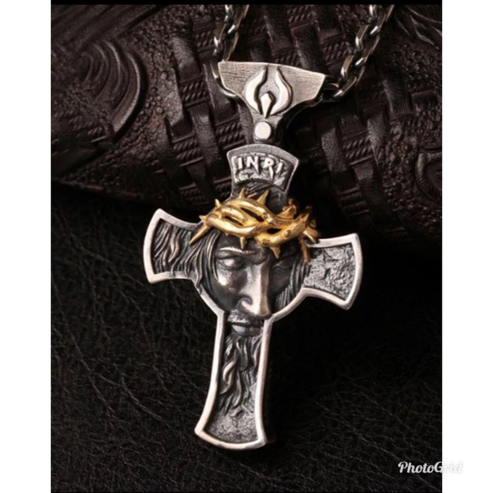 Christ Jesus Crucifix Pendant Necklace Metal - Picture 2 of 5
